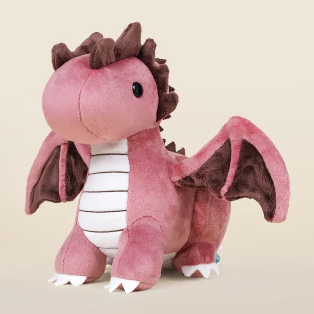 Bellzi Draggi the Dragon Large Pink Plush Toy Stuffed Animal 11.5” Fire Dragon